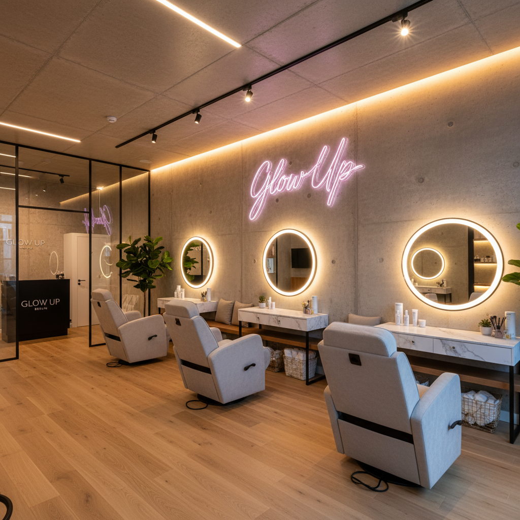 Innenansicht des GLOW UP Studios in Berlin